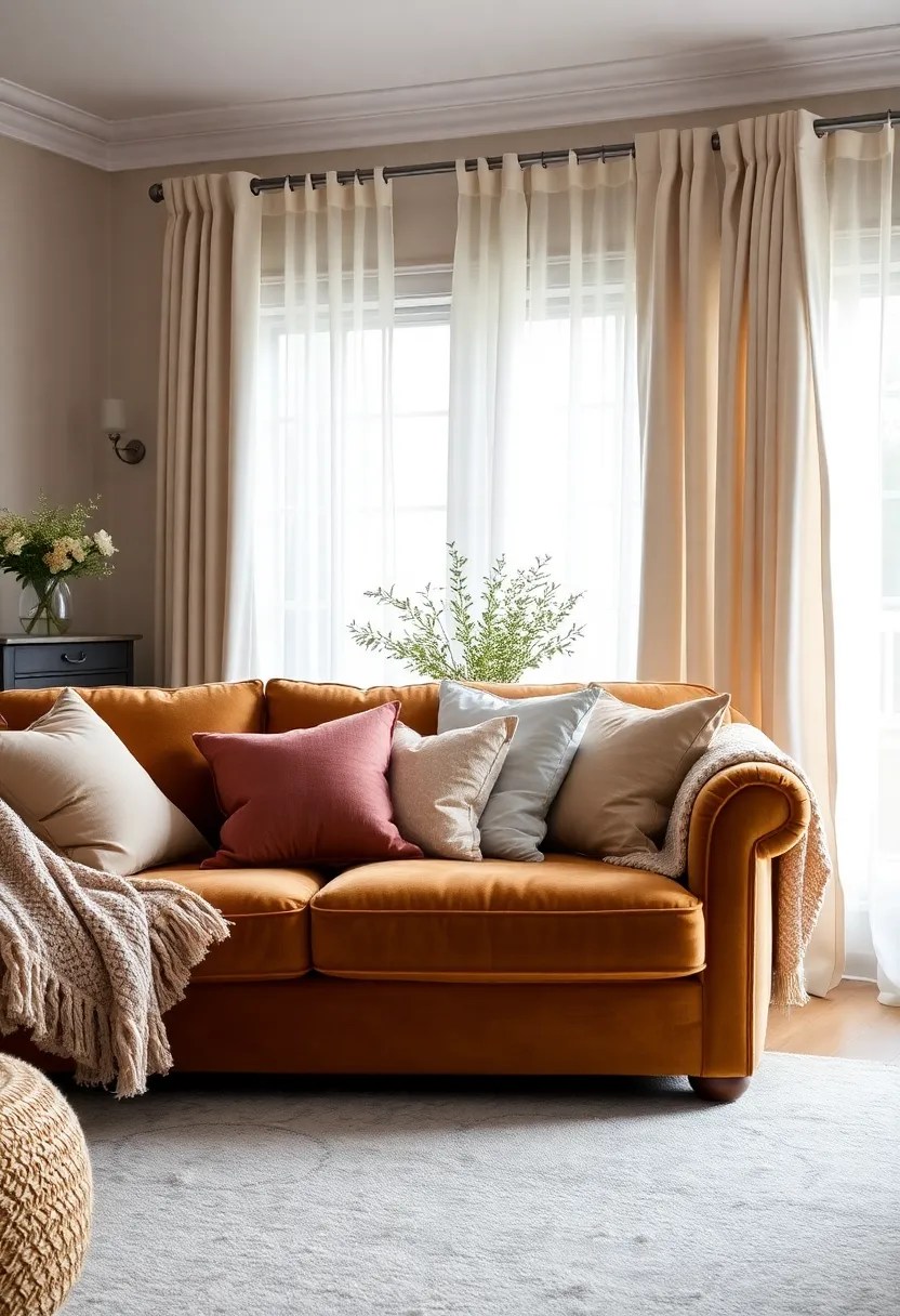21 Cozy Aesthetic Living Room Ideas to Transform Your Space (Don't Miss #7!) - 10. Soft Fabrics