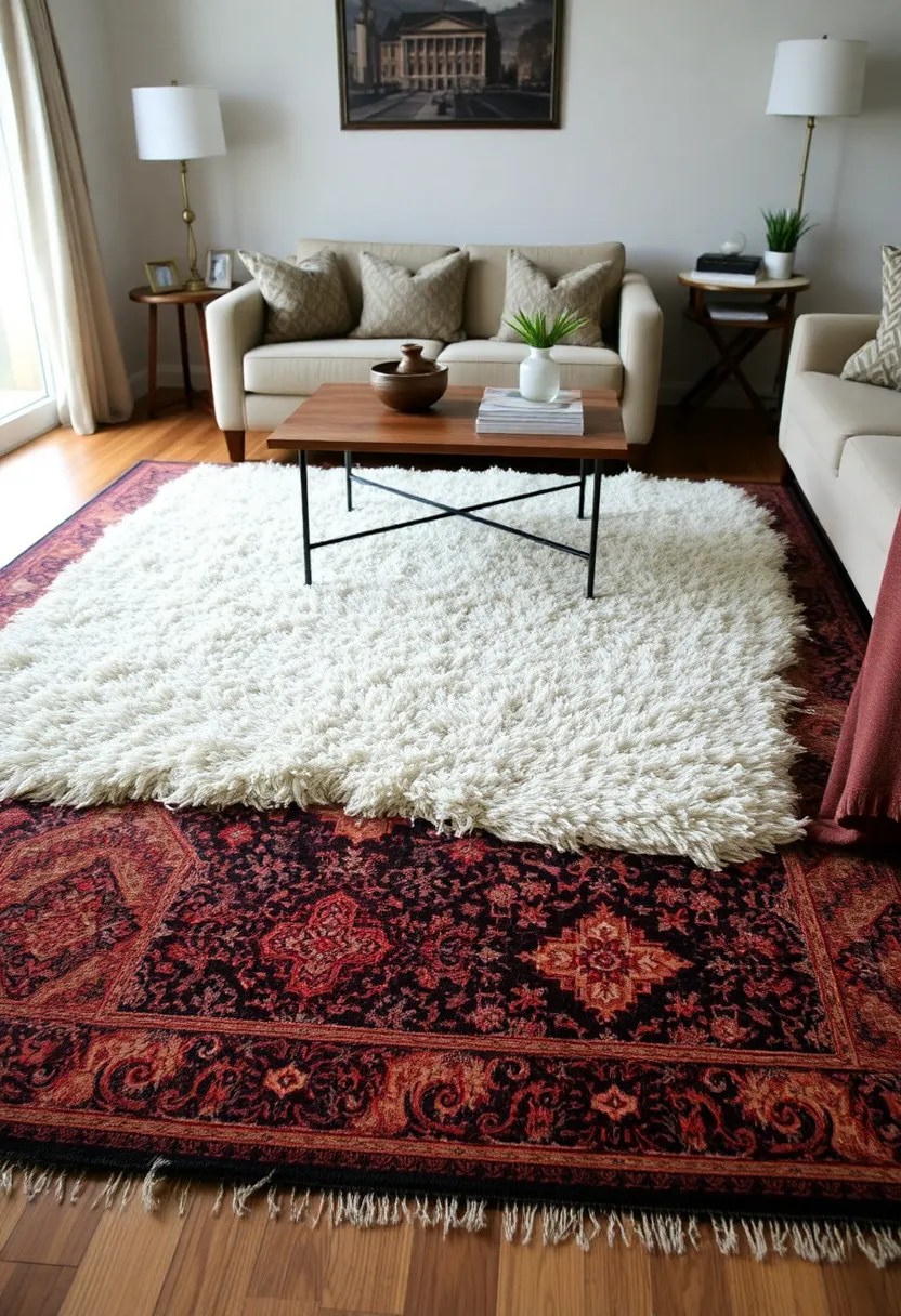 21 Cozy Aesthetic Living Room Ideas to Transform Your Space (Don't Miss #7!) - 14. Stylish Rugs