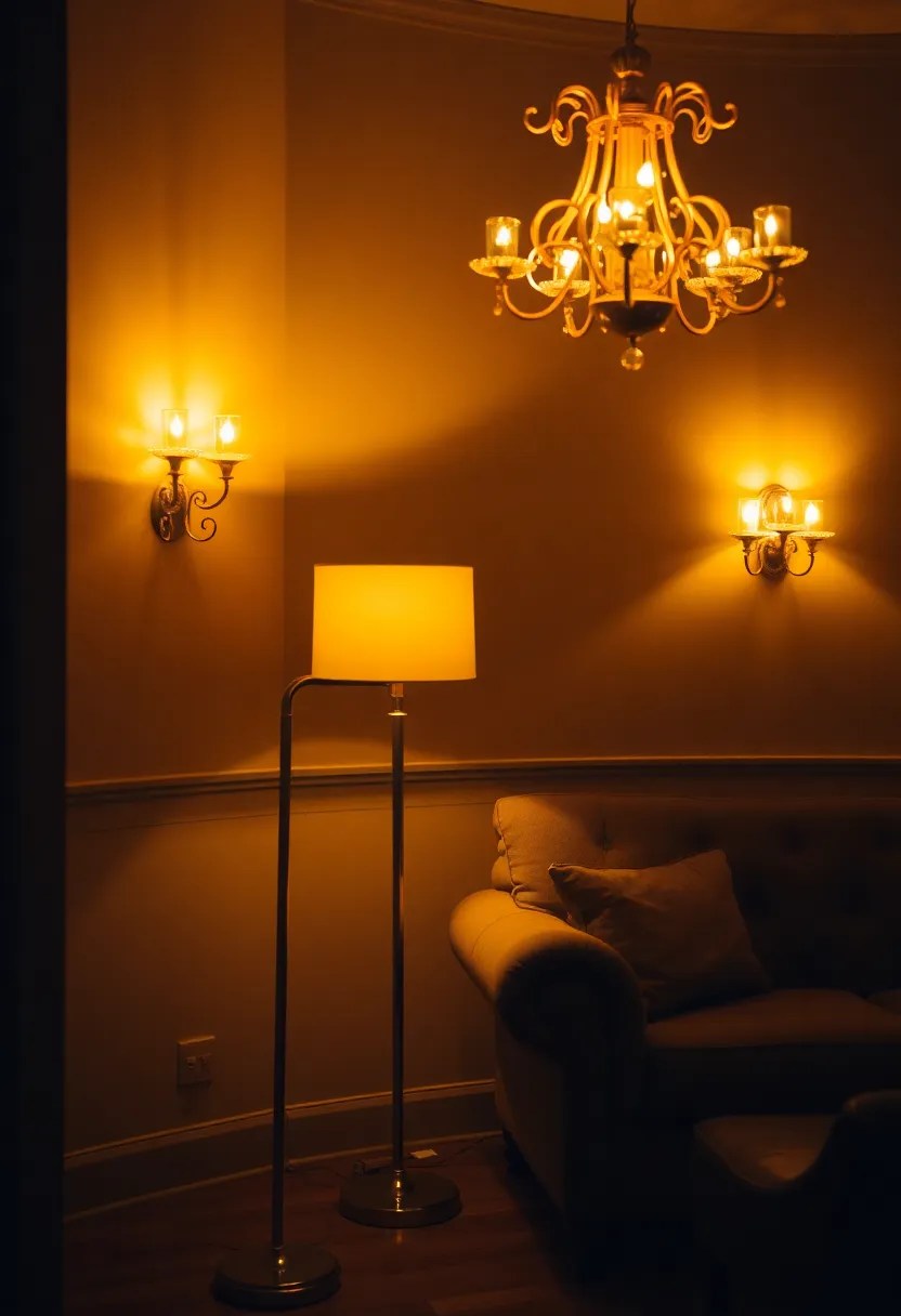 21 Cozy Aesthetic Living Room Ideas to Transform Your Space (Don't Miss #7!) - 4. Warm Lighting